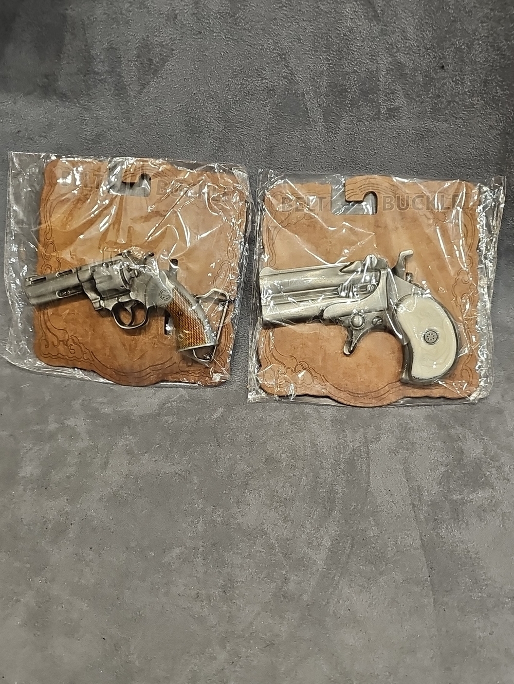 Gun Belt Buckle Derringer Pistol Shape Men Women Western Cowboy